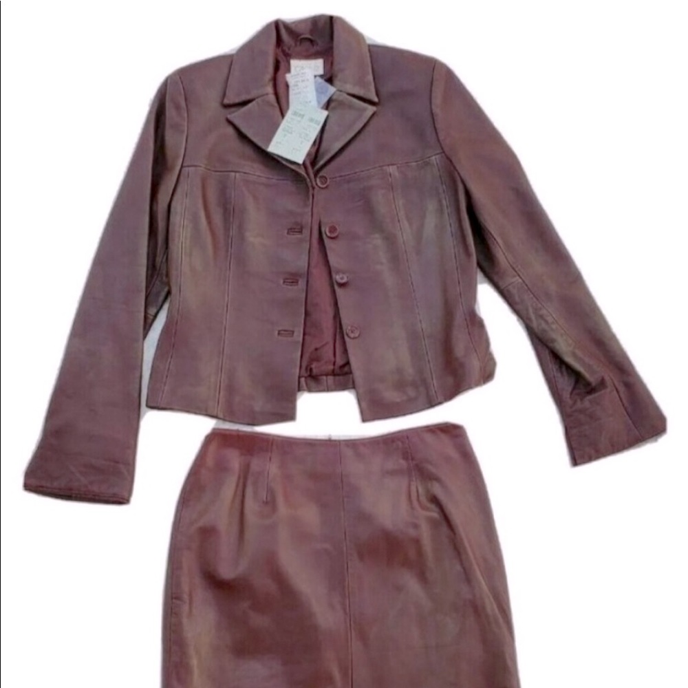 Cache Leather Coat Set